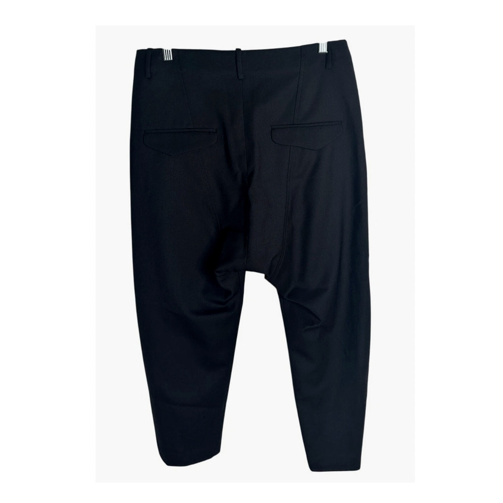 Nili Lotan 6 Paris Pants Drop Crotch Slouchy Trousers Cropped Jet Black $495 - Picture 4 of 7